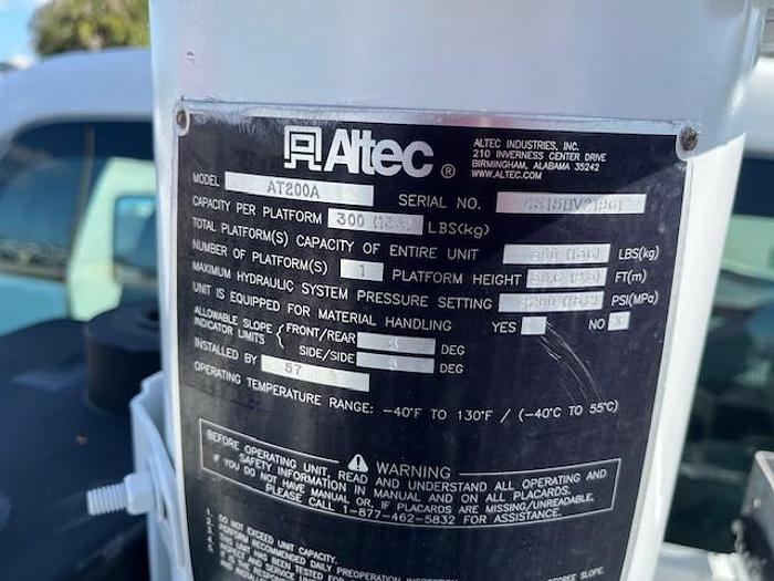 Used Altec AT200 35ft Bucket Boom on 2015 Ford F450 Reg Cab Utility Truck – C12188