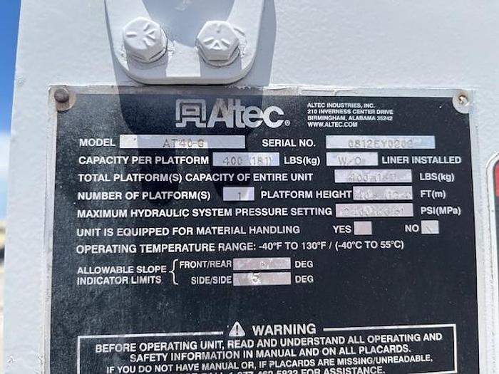 Used Altec AT40G 45ft Articulating Telescopic Boom on 2012 Ford F550 Regular Cab Utility Body - C49716