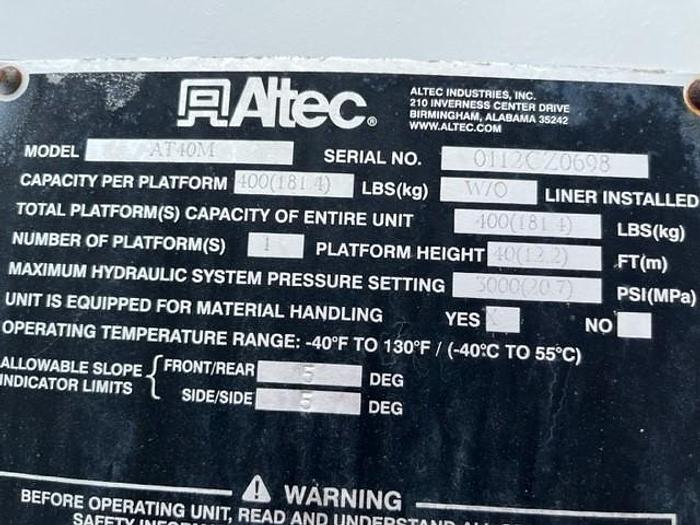 Used Altec AT40M 45ft Bucket Boom on 2012 Ford F550 4x4 Reg Cab Utility Truck - C11105