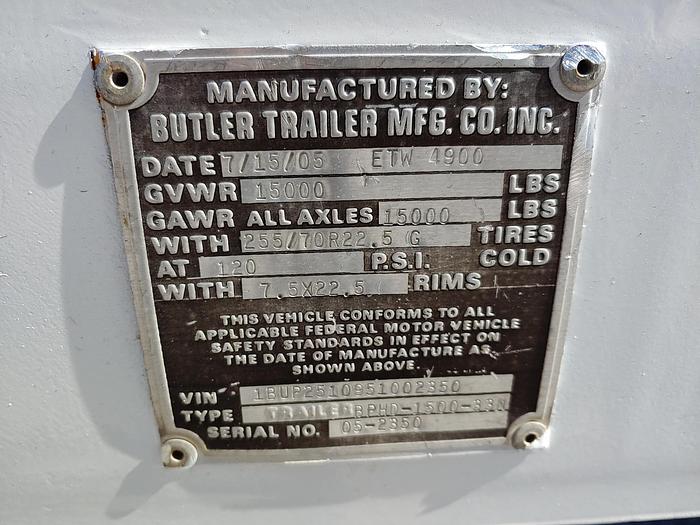 Used 2005 Butler BPHD 1500 SA EB Extendable Pole Trailer - 02350