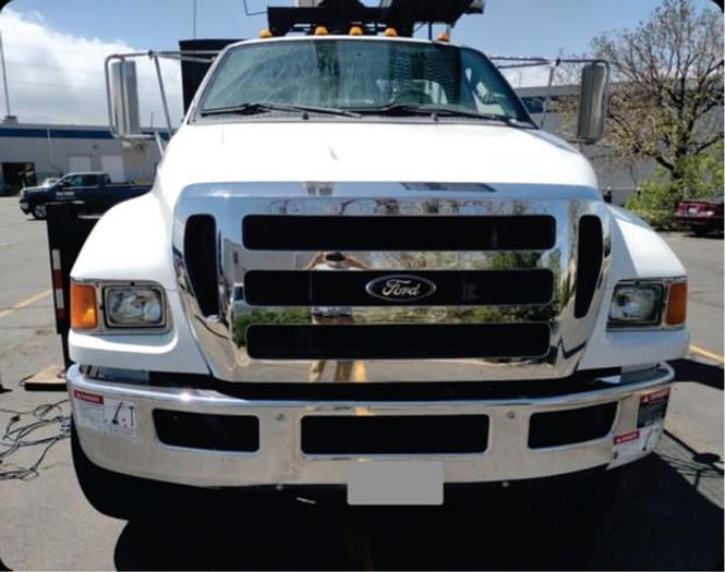Used Altec LS63 Sign Crane on 2015 Ford F750 Super Duty Reg Cab Flatbed Truck - M20609
