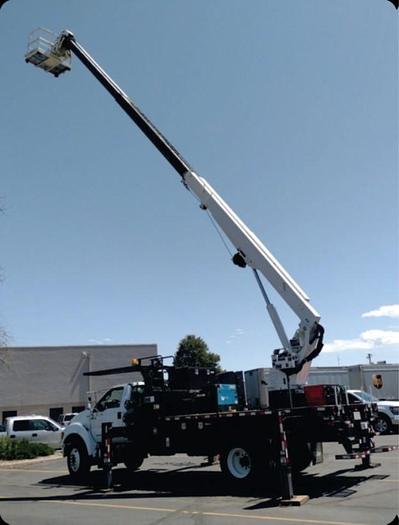 Used Altec LS63 Sign Crane on 2015 Ford F750 Super Duty Reg Cab Flatbed Truck - M20609