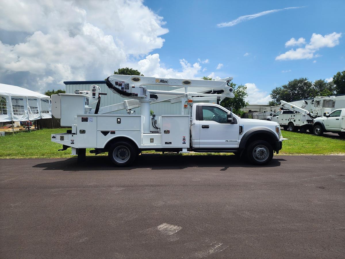 Used 2019 Altec AT48M Bucket Boom on a 2019 Ford F550 4x4 Regular Cab Utility Truck - P10412
