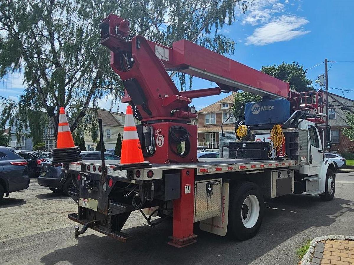 Used Elliott L55R Sign Crane on 2019 Freightliner M2-106 Reg Cab Flatbed Truck - MM6930