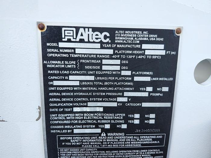 Used Altec AT41M 46ft Bucket Boom on 2018 F550 4x4 Reg Cab Utility Truck - 03899