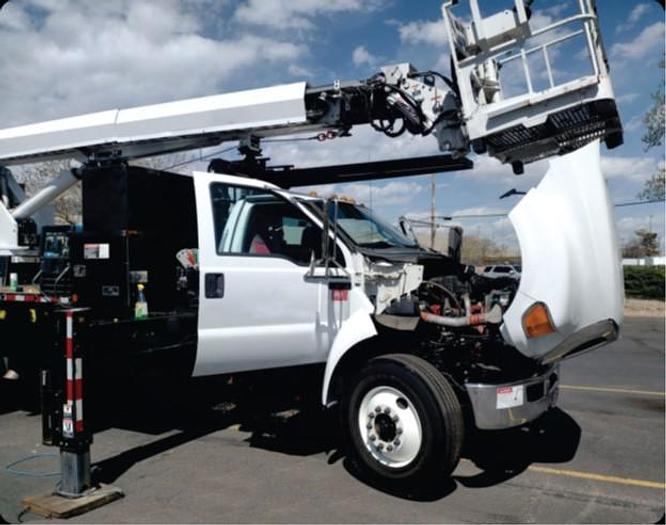 Used Altec LS63 Sign Crane on 2015 Ford F750 Super Duty Reg Cab Flatbed Truck - M20609