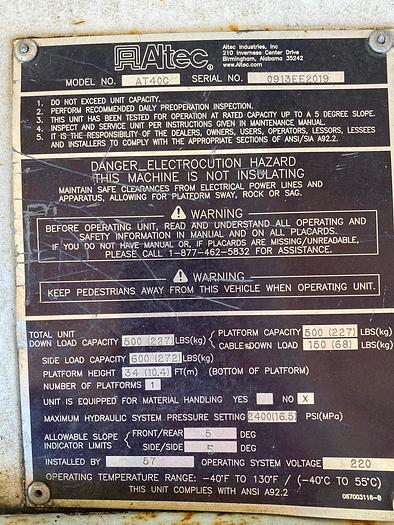 Used Altec AT40C Cable Placer on 2014 Freightliner M2-106 Reg Cab Utility Truck - RS7222