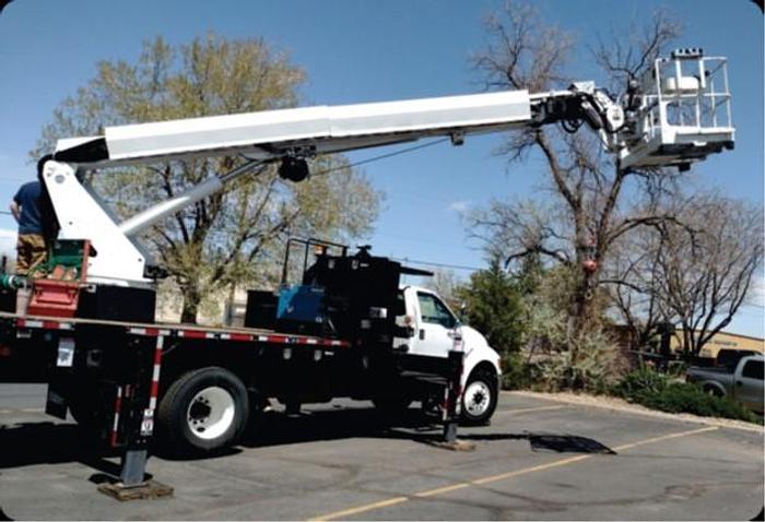 Used Altec LS63 Sign Crane on 2015 Ford F750 Super Duty Reg Cab Flatbed Truck - M20609