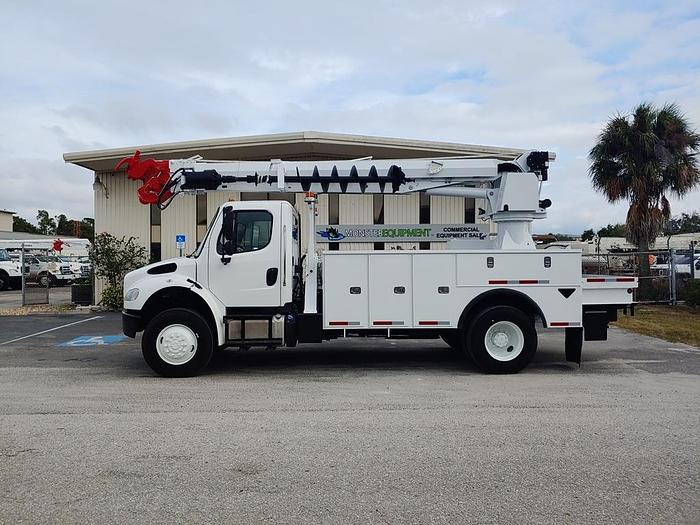Used Altec DM47BTR Digger Derrick on 2015 Freightliner M2 106 4x4 Reg Cab Utility Truck - Y6699