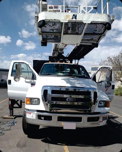 Used Altec LS63 Sign Crane on 2015 Ford F750 Super Duty Reg Cab Flatbed Truck - M20609