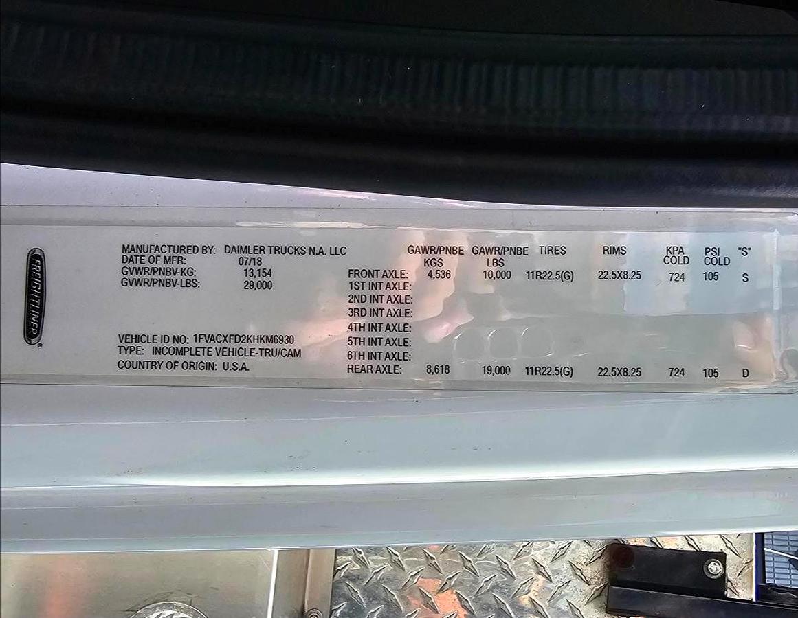 Used Elliott L55R Sign Crane on 2019 Freightliner M2-106 Reg Cab Flatbed Truck - MM6930