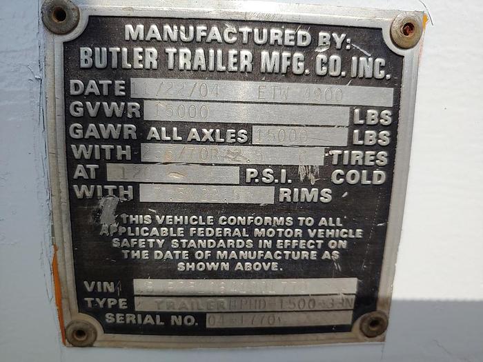 Used Butler BPHD 1500 SA EB Extendable Pole Trailer - H01770
