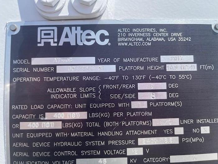 Used Altec AT40G 45ft Bucket Boom on 2017 Ford F550 Reg Cab Utility Truck - C05116