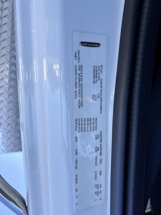 NEW Elliott M87 Sign Crane on a 2025 Freightliner M2106 Reg Cab Flatbed Truck - RE9085