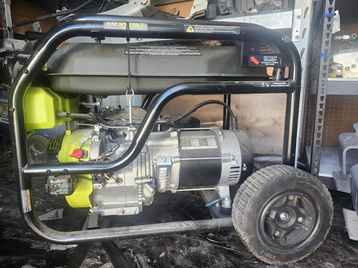 RYOBI 6500-Watt Gasoline Powered Portable Generator w/ CO Detect Shutdown Sensor - 6500S