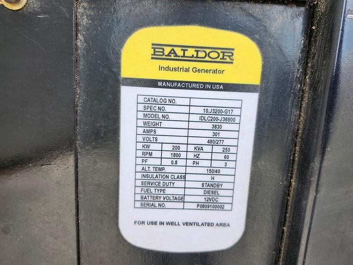 Used BALDOR Mobile Generator 200kW 3-Phase - 00002