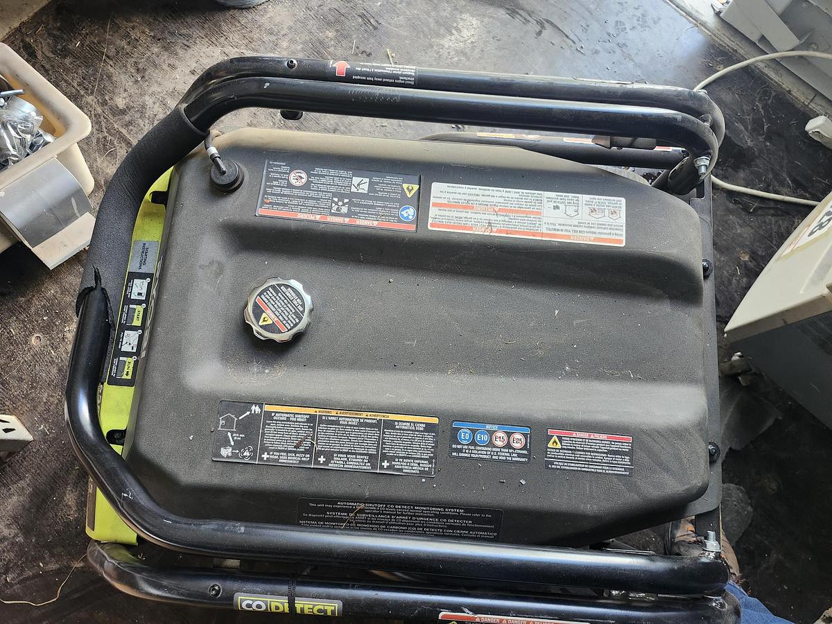 RYOBI 6500-Watt Gasoline Powered Portable Generator w/ CO Detect Shutdown Sensor - 6500S