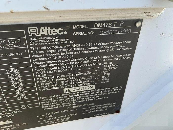 Used Altec DM47B-TR Digger Derrick on 2016 Freightliner M2-106 4x4 Reg Cab Utility Truck - B3787