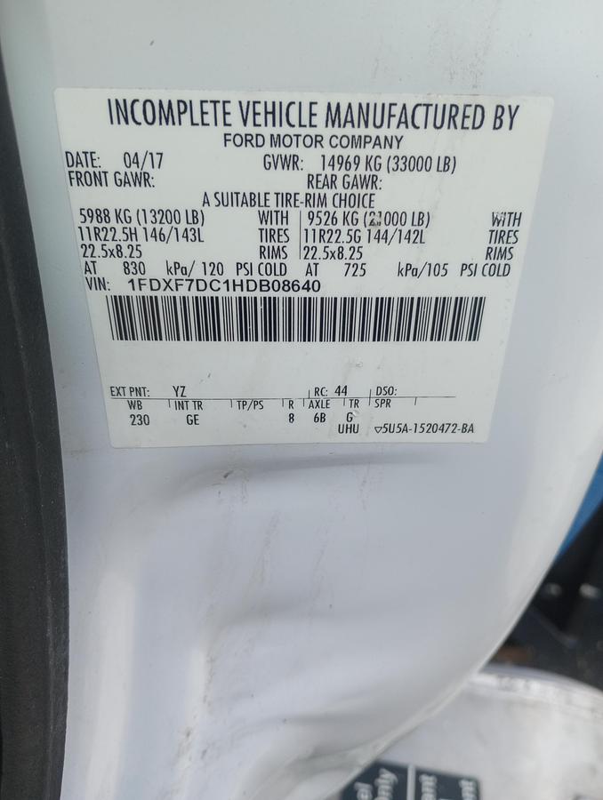 Used Altec LS63 Sign Crane on 2017 Ford F750 Reg Cab Flatbed Truck -