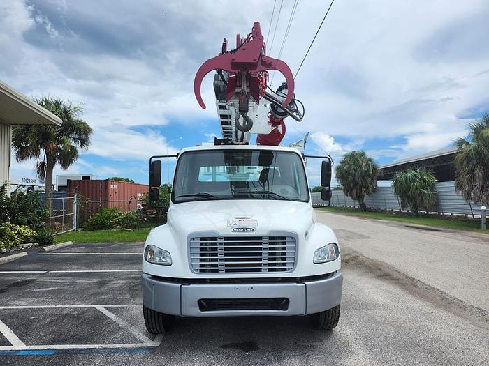 Used Altec DM47B-TR Digger Derrick on 2017 Freightliner M2-106 Flatbed Truck