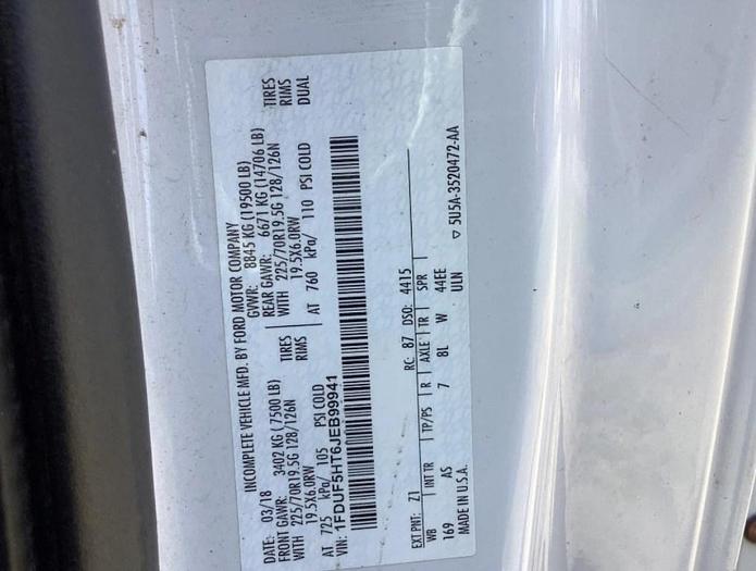 Used Altec AT41M Bucket Boom on 2018 Ford F550 Reg Cab Utility Truck - 99941