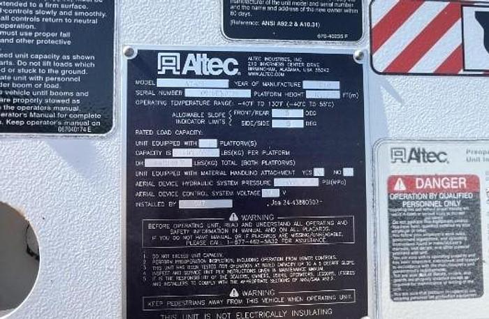 Used Altec AT40S 45ft WH Sign Truck 2 man Basket with Jib on 2016 Ford F550 - 01646