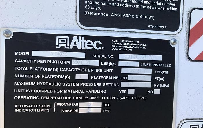 Used 2015 Ford F550 Altec AT40M, 45 ft Material handler Bucket truck