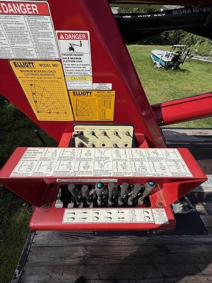 Used Elliott M87 Sign Crane on a 2022 Freightliner M2106 Reg Cab Flatbed Truck - BL0359