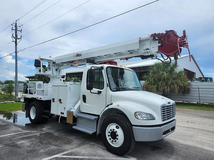 Used Altec DM47B-TR Digger Derrick on 2017 Freightliner M2-106 Flatbed Truck