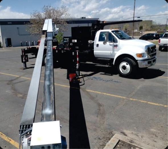 Used Altec LS63 Sign Crane on 2015 Ford F750 Super Duty Reg Cab Flatbed Truck - M20609