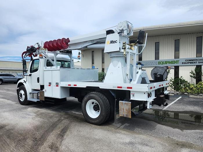Used Altec DM47B-TR Digger Derrick on 2017 Freightliner M2-106 Flatbed Truck