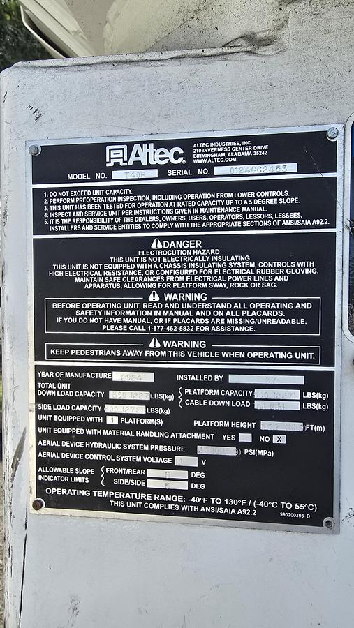 Used Altec T40P Cable Placer on 2024 Freightliner M2 Utility Truck - MH6096