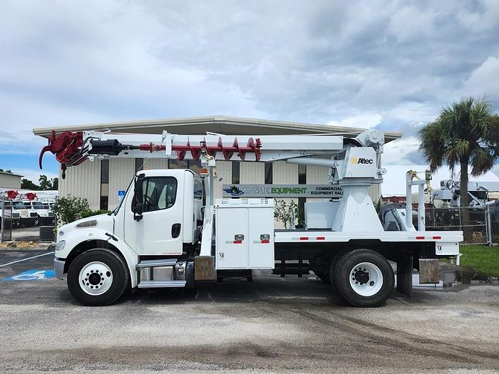 Used Altec DM47B-TR Digger Derrick on 2017 Freightliner M2-106 Flatbed Truck
