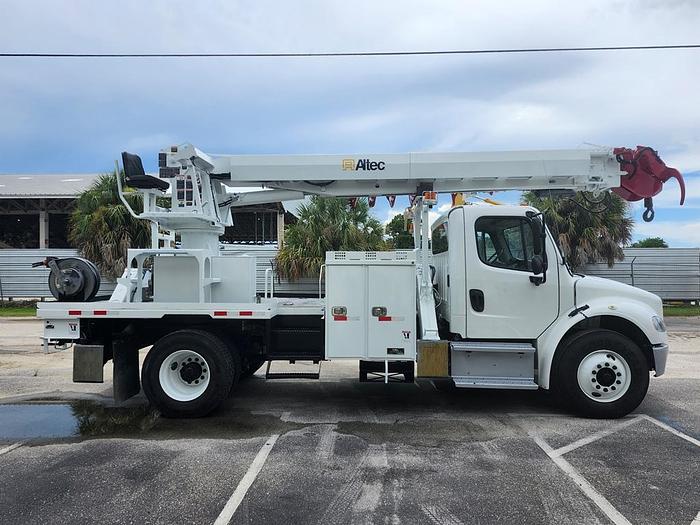 Used Altec DM47B-TR Digger Derrick on 2017 Freightliner M2-106 Flatbed Truck