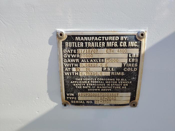 Used 2007 Butler BP2080 TA EB Extendable Pole Trailer - H03507