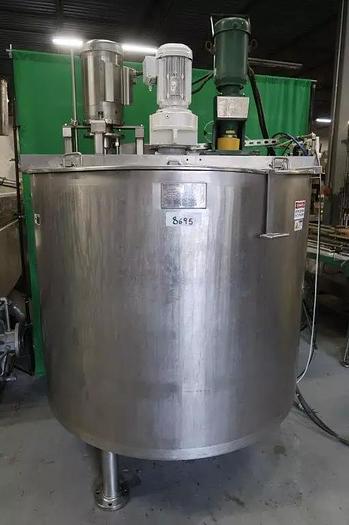 Used 500 GALLON LEE TRIPLE MOTION KETTLE - T 316 SS - 125 PSI JACKET