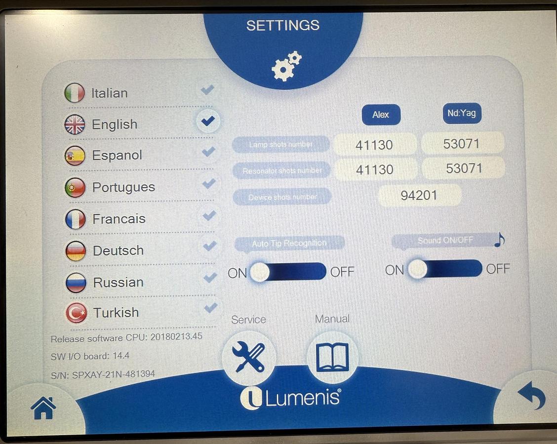 Used Lumenis Splendor X Low Pulse Count