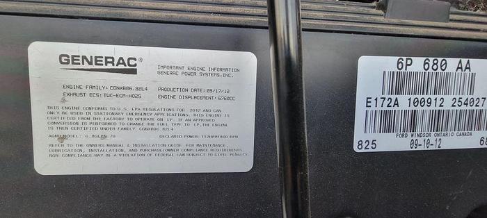 Used 2012 Generac SG070 #ED00602