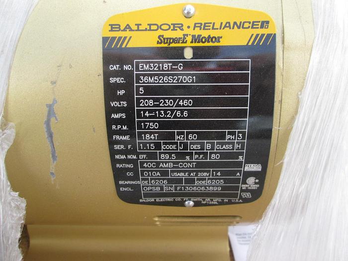 New Baldor EM3218T-G Electric Motor