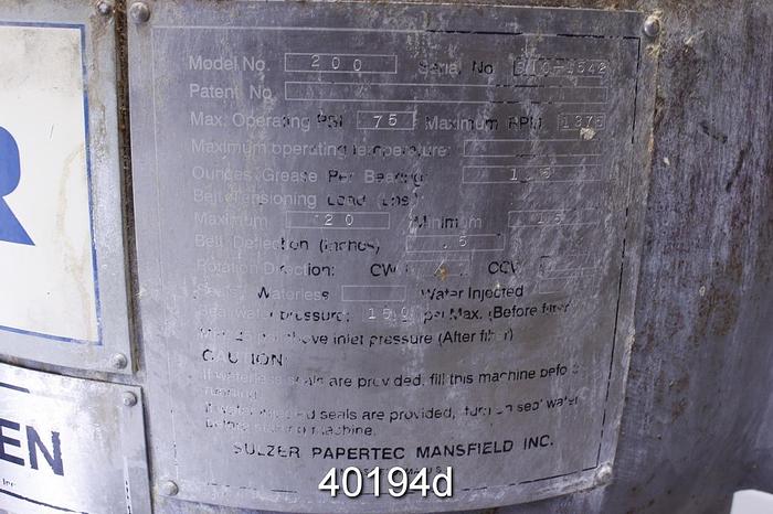 Used Bird 200 Pressure Screen #40194