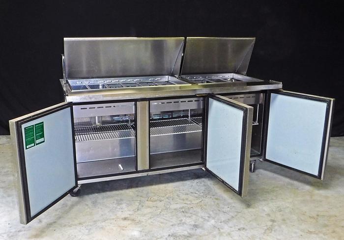 Used USED TURBO-AIR 3-DOOR REFRIGERATED SANDWICH PREP TABLE, MODEL MST-72-30