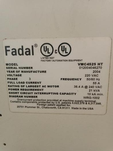 Used 2004 Fadal VMC4525HT,