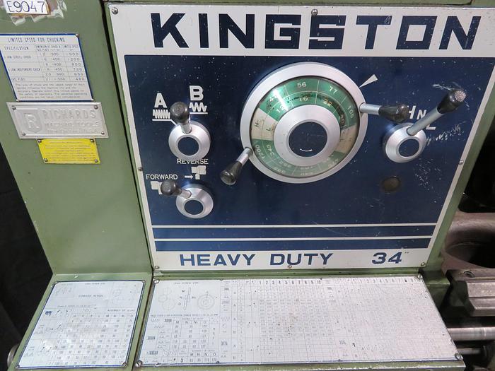 Used Kingston HR-4000 34" x 160" Heavy Duty Engine Lathe