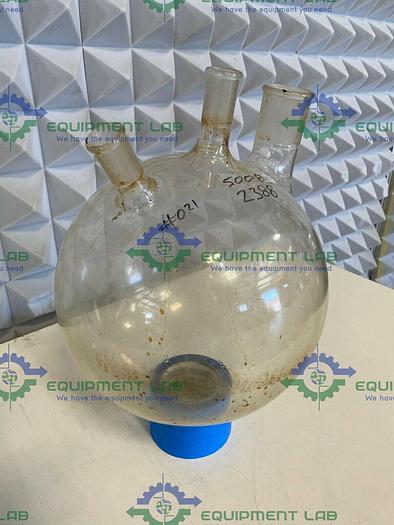 Used Lot of 2 - Laboratory Glassware 10 Liter 3-Neck Round-Bottom Boiling Flask