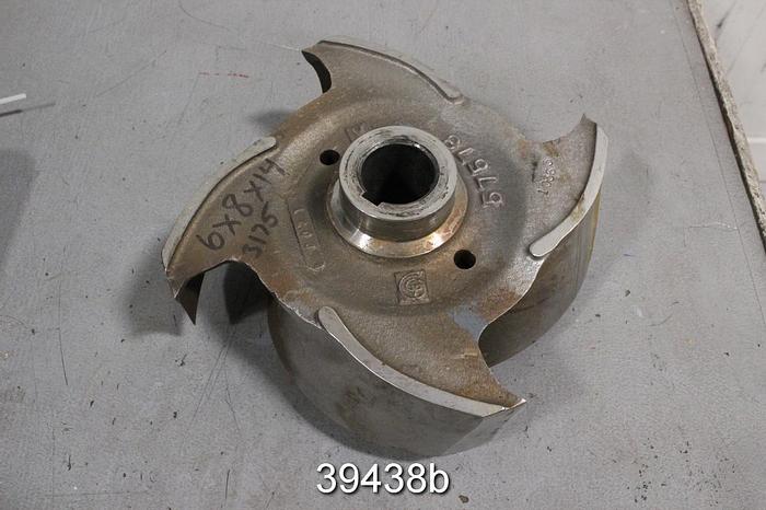 Used Goulds 3175 6x8x14, 6x12x14 Pump Impeller, 4- Vane, D00130A02 #39438