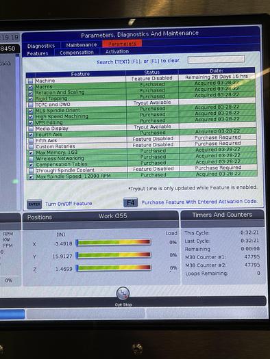 Used 2019 HAAS VF-6SS CNC Vertical Machining Center