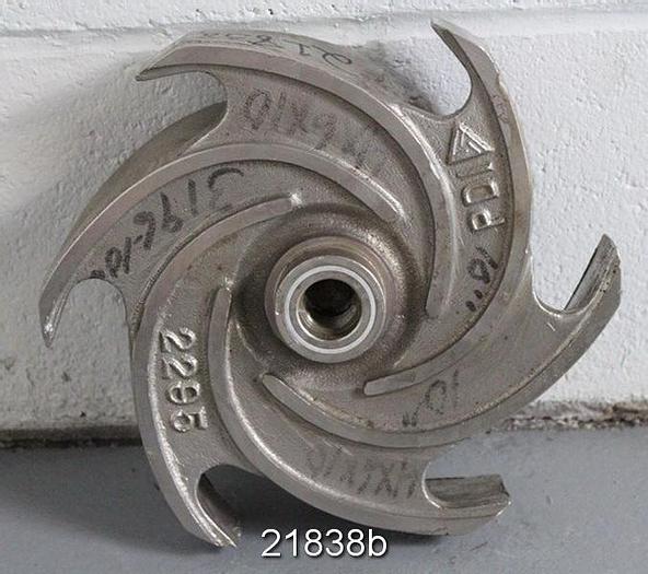 Used Goulds 3196 Impeller, 10", 6-Vane, Casting No.: 54630 (For 4x6x10 Pump) #21838