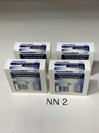 THOMAS & BETTS EZ-YN12 IDENTIFICATION LABELING TAPE YELLOW FLEXIBLE NYLON,QTY 4
