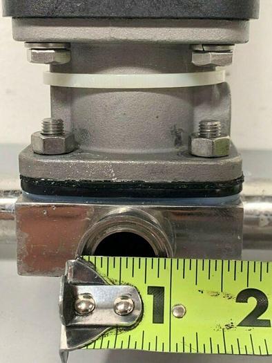 Used ITT Sherotec 3-Way 316L SS Valve w/ 1" & 2" Sanitary Fittings & Position Monitor