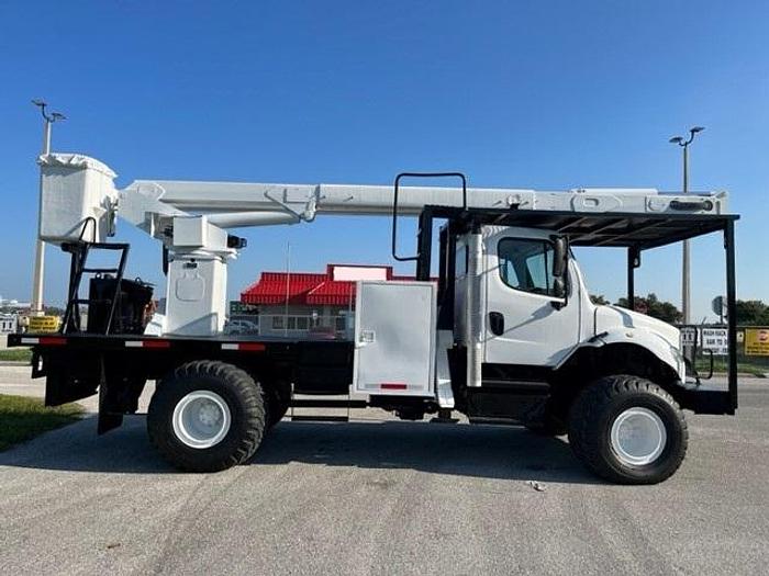 Used Hi-Ranger XT60 65ft Bucket Boom on 2013 Freightliner M2-106 4x4 Reg Cab Flatbed Truck – CZ6615